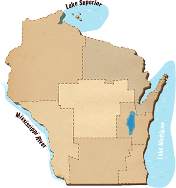 Regions of Wisconsin Map