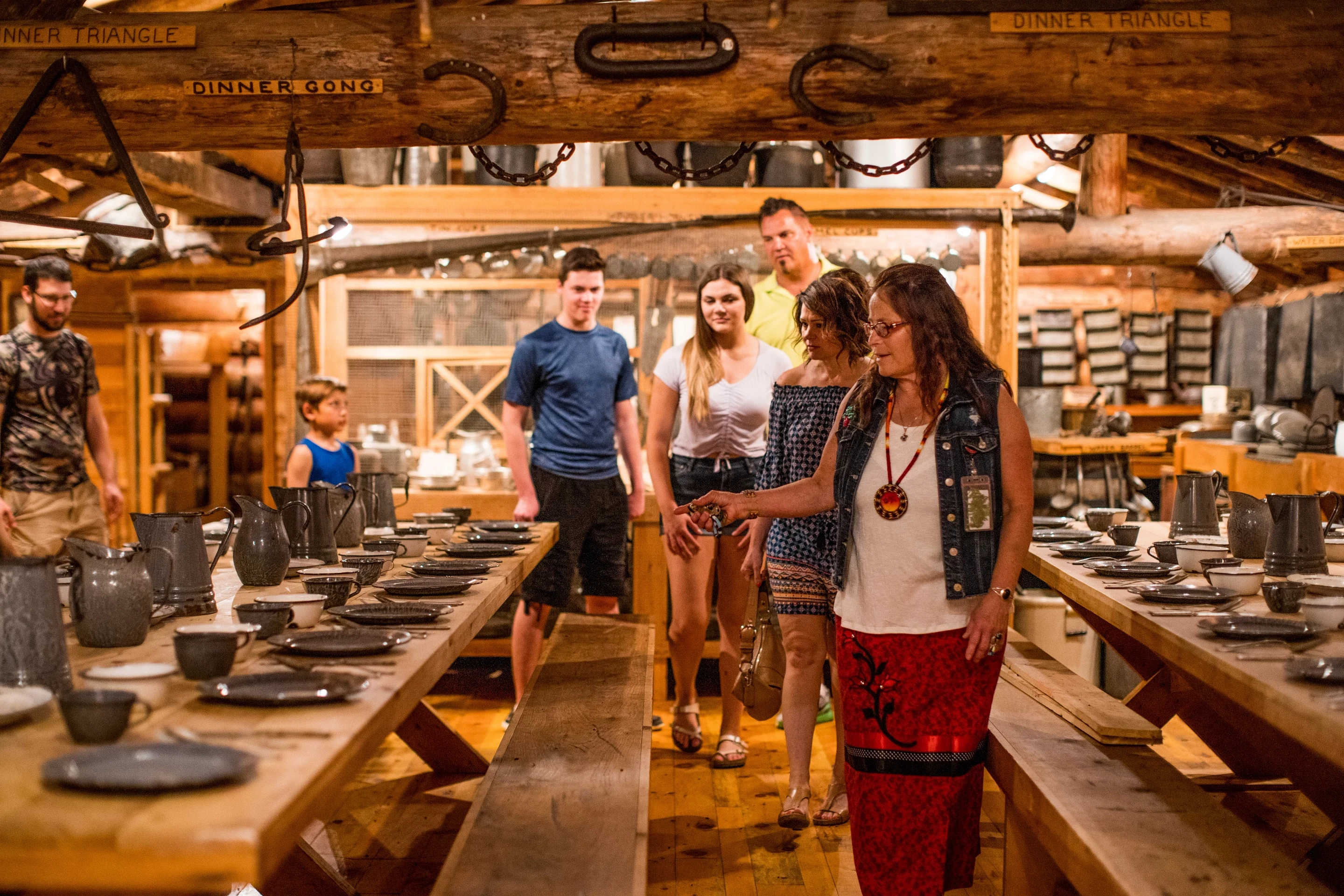 074 Family Looking At Cook Shanty Exhibit At Menominee Nation Cultural Museum In Keshena 074 Family Looking At Cook Shanty Exhibit At Menominee Nation Cultural Museum In Keshena