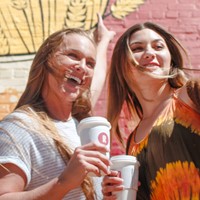 Two women taking a selfie