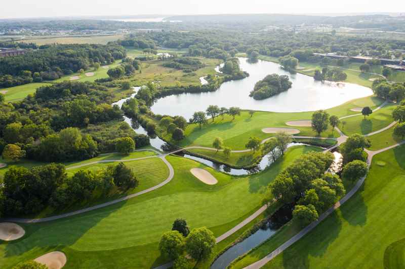 ariel view of grand geneva golf course